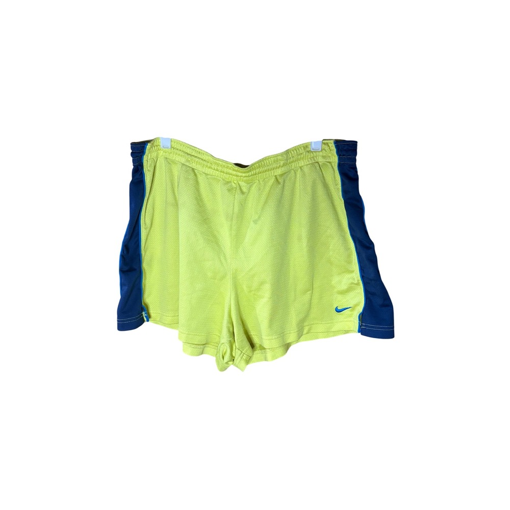 Nike unisex Mesh Athletic Shorts Neon Yellow Volt Navy Blue XL Running Gym